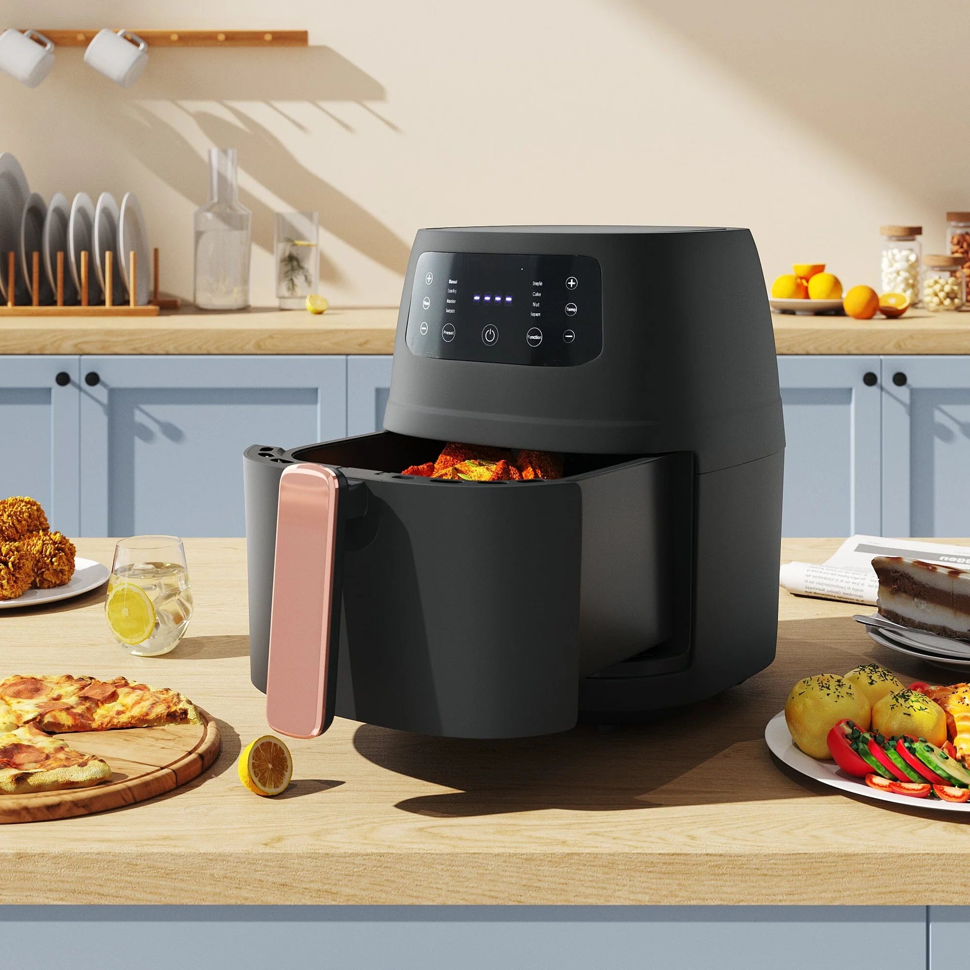 Large 5L Touchscreen Air Fryer – Black