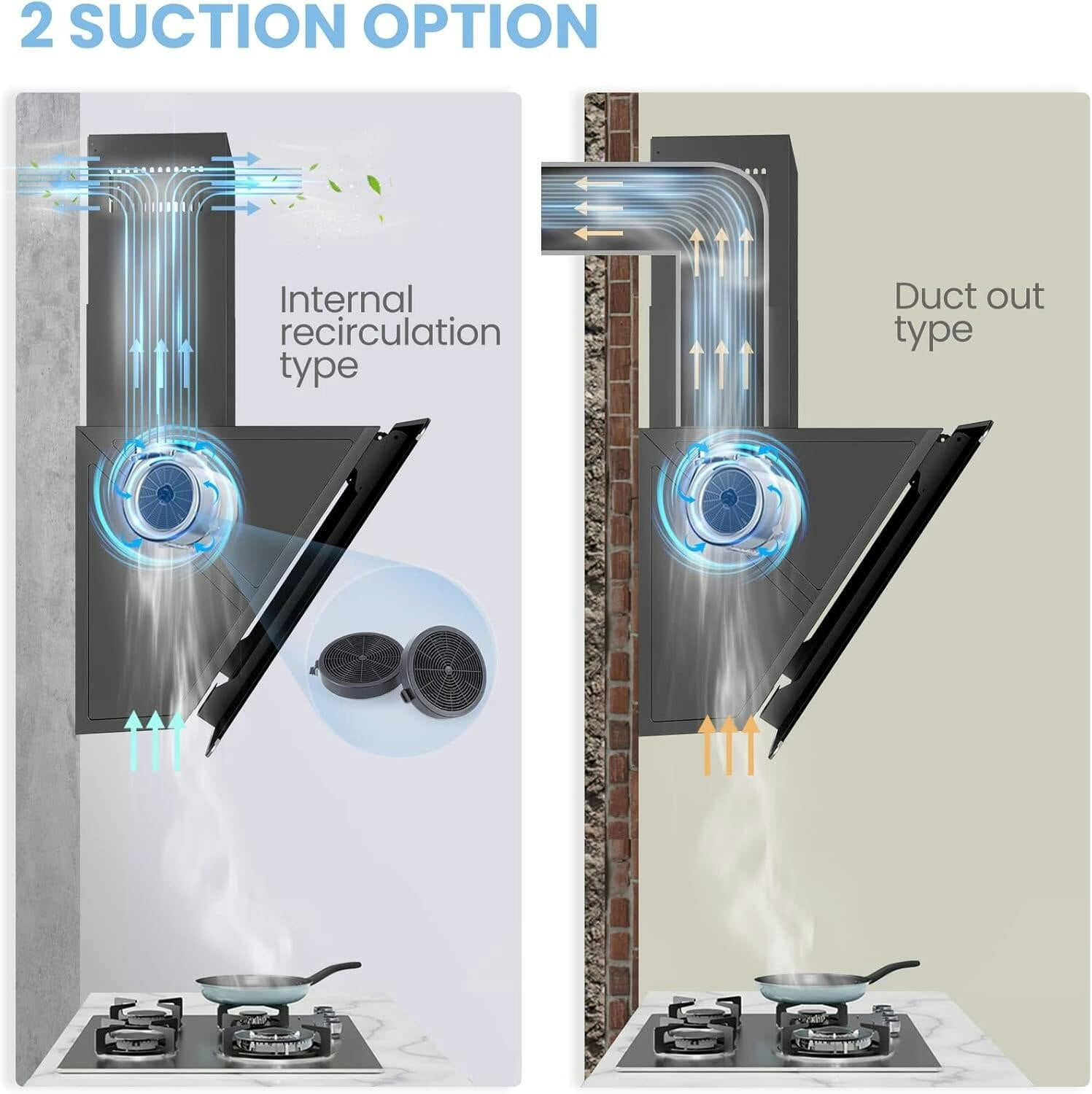 60cm Wall Mount Angled Cooker Hood with 3-Speed Fan